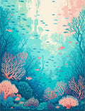 Underwater Coral Reef Fish Pattern Rug