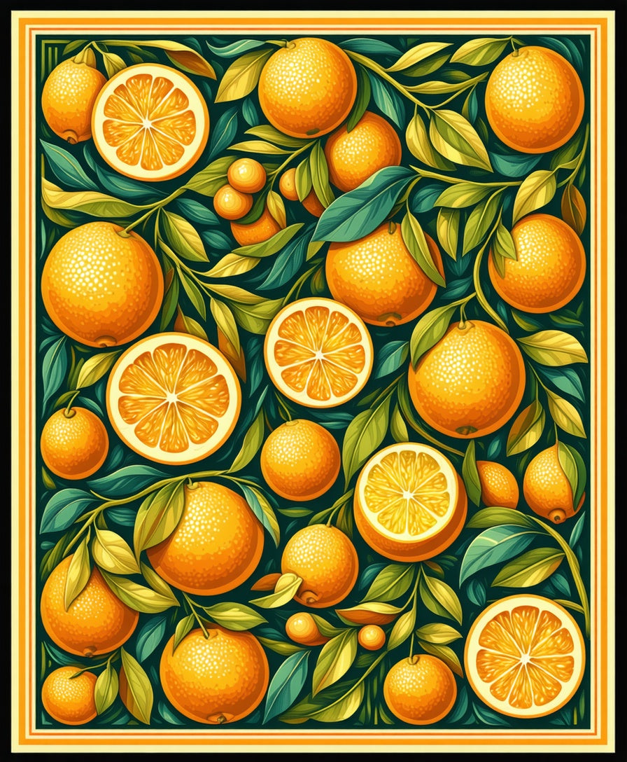 Citrus Grove Botanical Pattern Rug