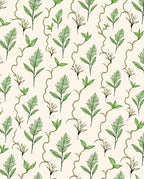 Whimsical Green Foliage Vine Pattern Rug