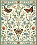 Floral Butterfly Garden Pattern Rug