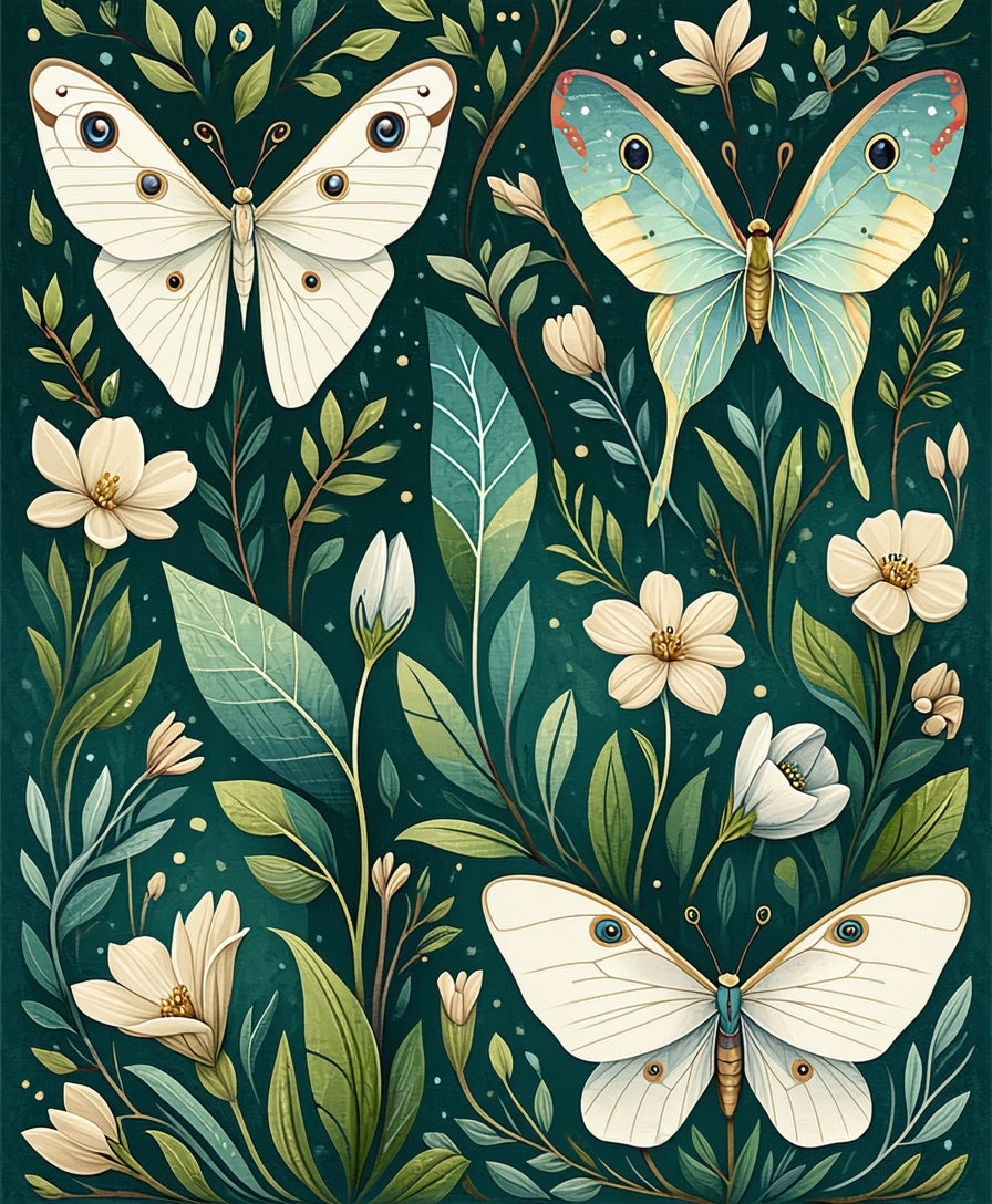 Enchanted Butterfly Garden Print Rug