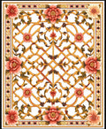 Ornate Floral Lattice Pattern Rug