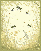 Dragonfly Garden Whimsical Floral Design Rug