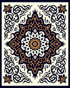 Intricate Floral Medallion Pattern Rug