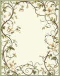 Botanical Vines With Cream Flowers Rug
