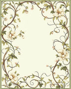 Botanical Vines With Cream Flowers Rug