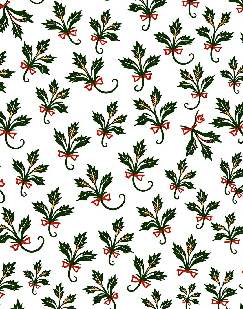 Festive Holly Berry Sprig Garland Rug