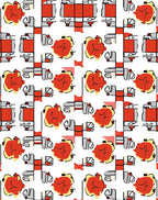 Red And Yellow Geometric Abstract Rug