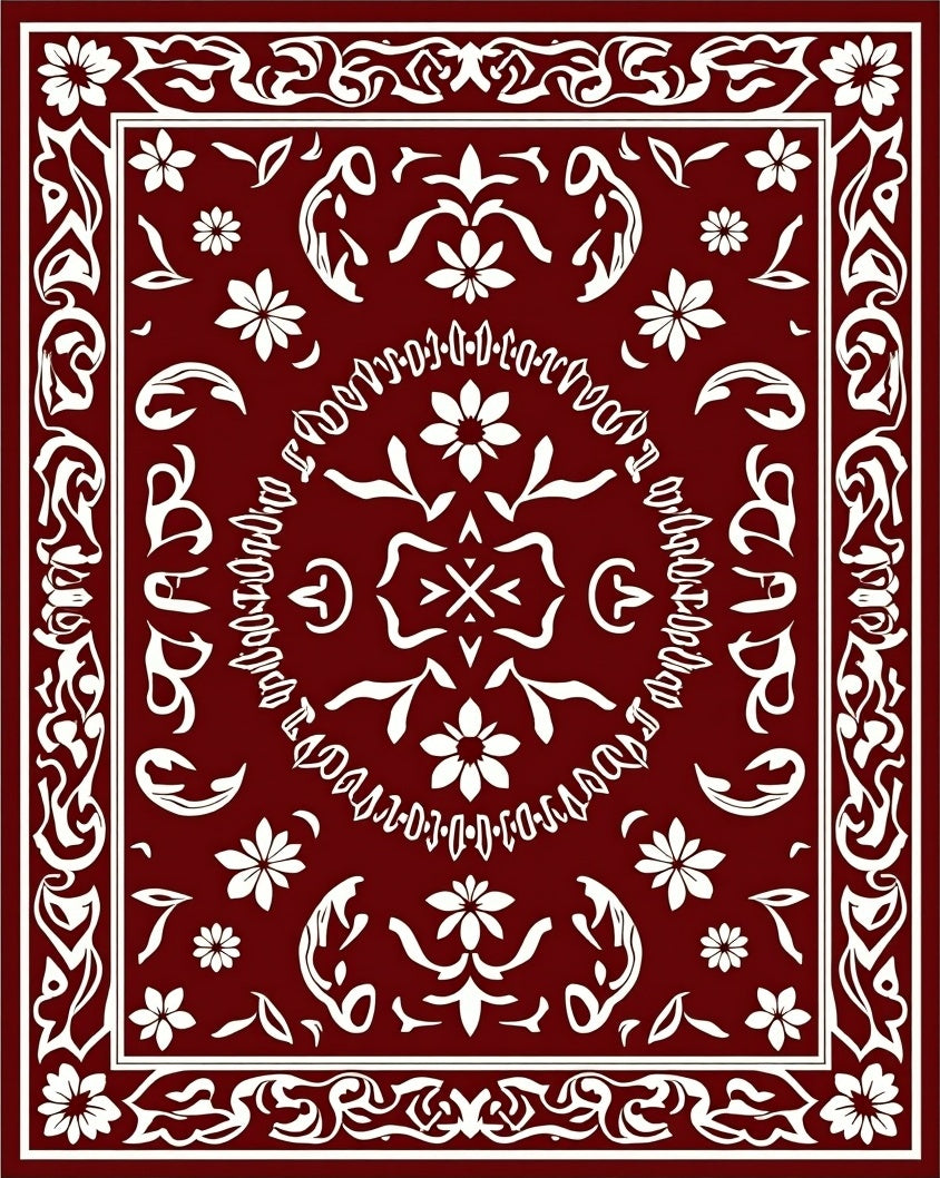 Classic Floral Mandala Pattern Rug