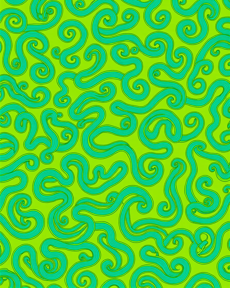 Abstract Swirls Bright Neon Pattern Rug