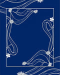 Elegant Floral Swirls Navy Rug
