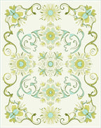 Art Nouveau Floral Swirl Inlay Rug