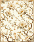 Vintage Peony Blossom Vine Pattern Rug