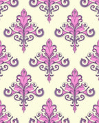 Pink Purple Floral Damask Pattern Rug