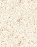 Botanical Outline Beige Floral Pattern Rug