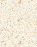 Botanical Outline Beige Floral Pattern Rug