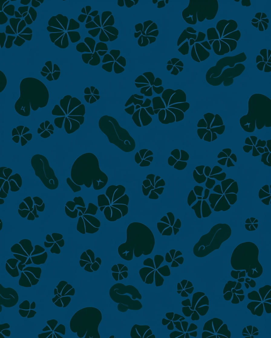 Dark Floral Soft Shape Pattern Rug
