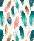 Feather Pattern With Gold Accents Rug