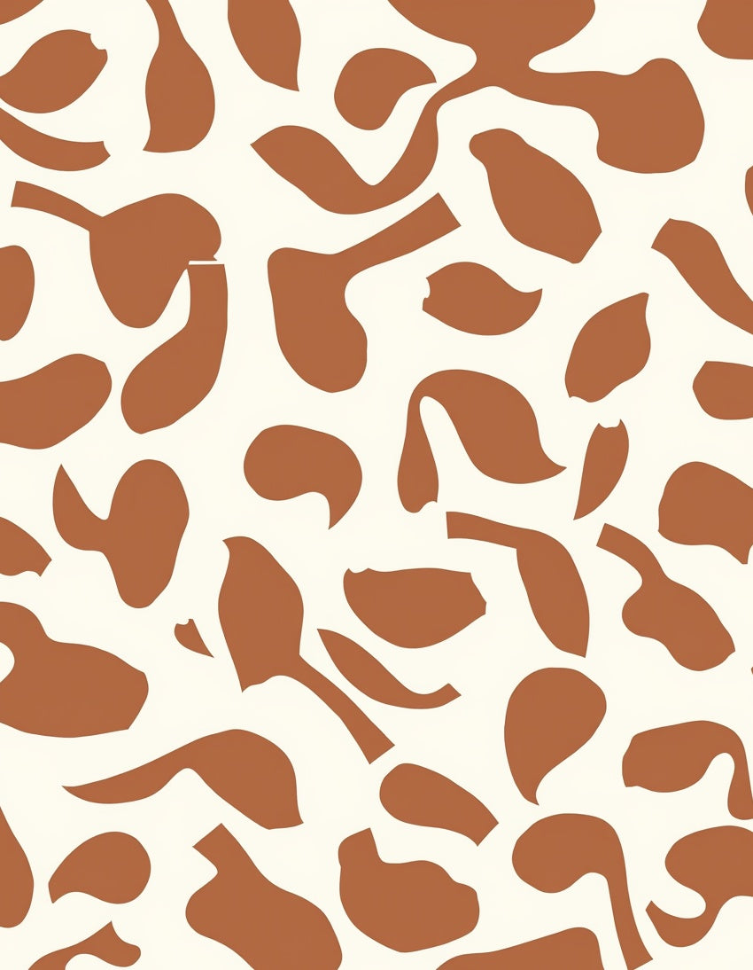Abstract Organic Brown Cream Pattern Rug