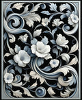 Elegant Floral Scrollwork Pattern Rug