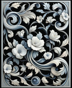 Elegant Floral Scrollwork Pattern Rug