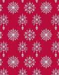 Crimson White Snowflake Garland Rug
