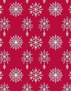 Crimson White Snowflake Garland Rug