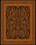 Intricate Orange Intertwined Floral Design Rug