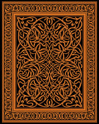 Intricate Orange Intertwined Floral Design Rug