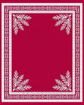 Crimson Fern Border Frame Rug
