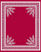 Crimson Fern Border Frame Rug
