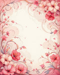 Whimsical Floral Swirls Pink Rug
