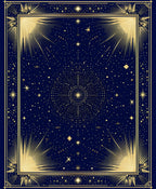 Celestial Sunburst Starry Night Rug