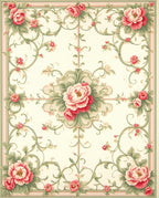 Vintage Floral Garland Pattern Rug