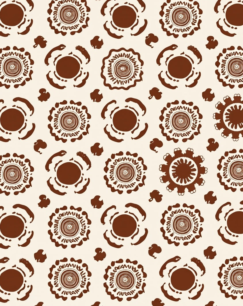 Retro Earthy Floral Pattern Rug