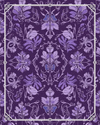 Art Nouveau Purple Floral Pattern Rug