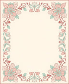 Art Nouveau Floral Border Design Rug