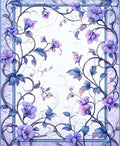 Elegant Violet Floral Vine Design Rug