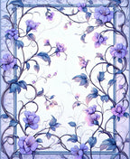 Elegant Violet Floral Vine Design Rug