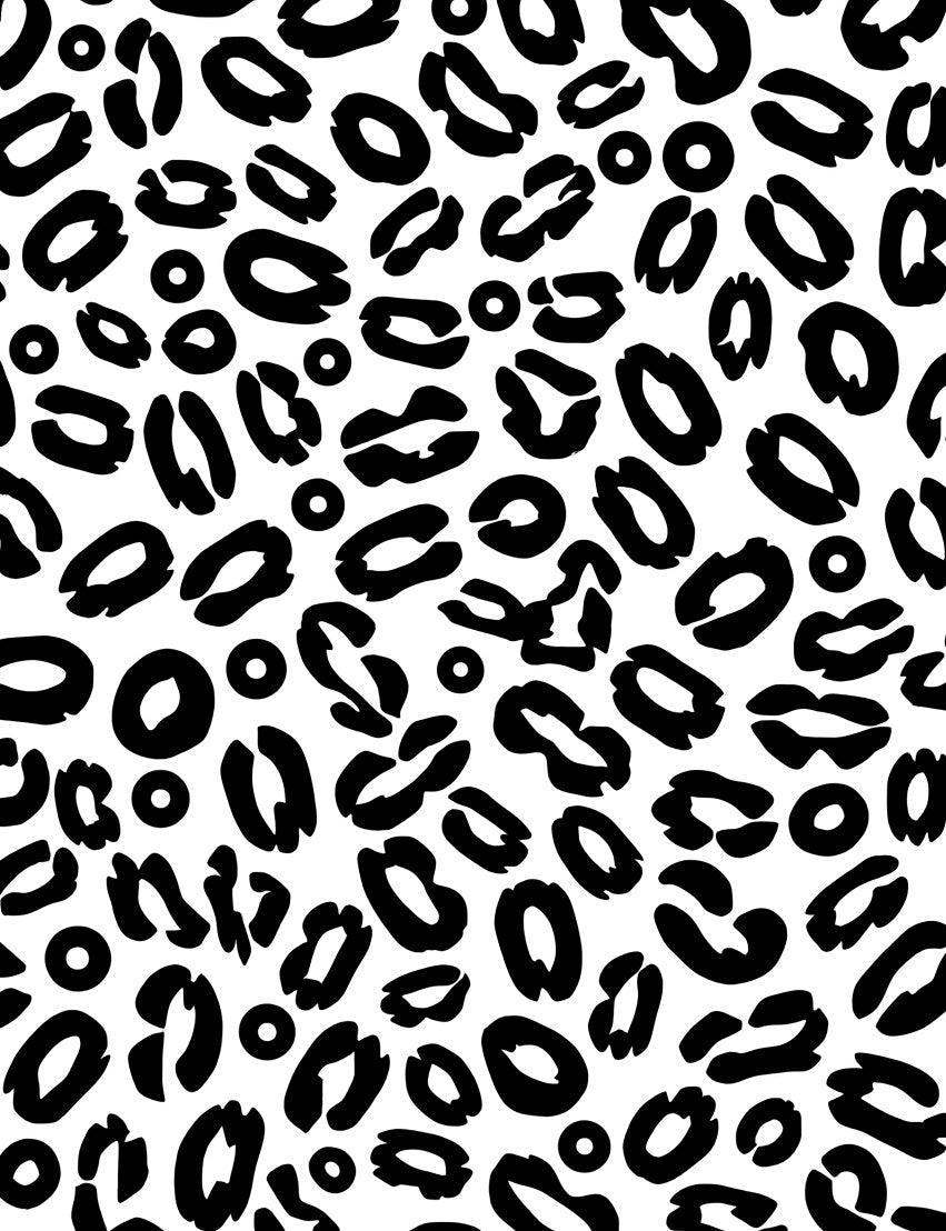 Bold Black White Leopard Print Pattern Rug
