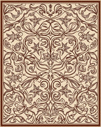 Ornate Floral Swirl Pattern Rug