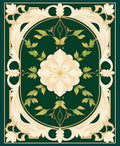 Ornate Floral Art Nouveau Design Rug