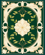 Ornate Floral Art Nouveau Design Rug