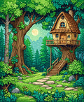 Enchanted Forest Treehouse Whimsical Rug