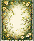 Vines Yellow Flowers Botanical Design Rug
