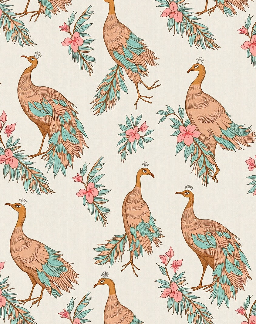Peacock Floral Pattern Design Rug