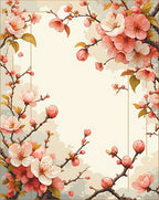 Cherry Blossom Branch Floral Accent Rug