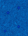 Floral Swirls Abstract Blue Pattern Rug