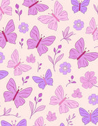 Whimsical Butterfly Floral Pattern Rug