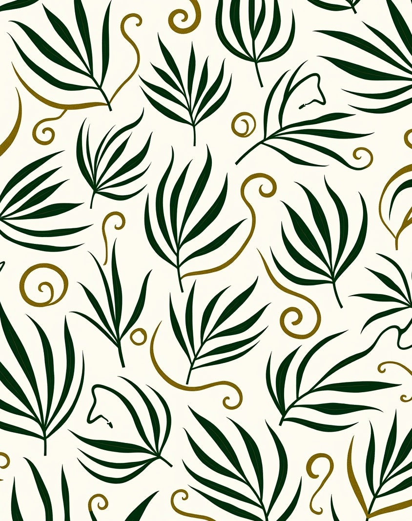 Tropical Leaf Vine Pattern Rug